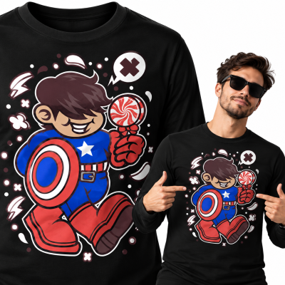 LONGSLEEVE ANIMOWANY  SUPERHERO AMERICAN KID